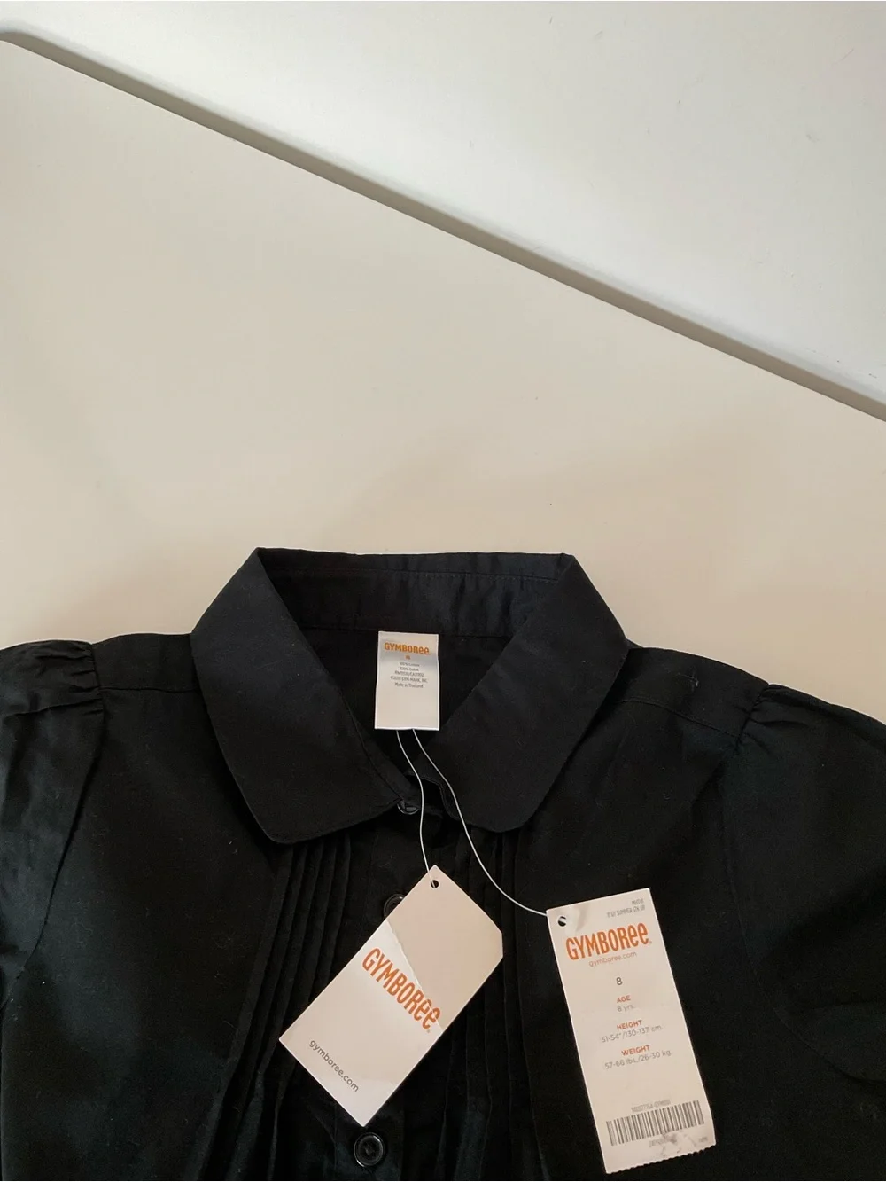 Gymboree Girls Black Short-Sleeve Button Front Top with Embellished Palm